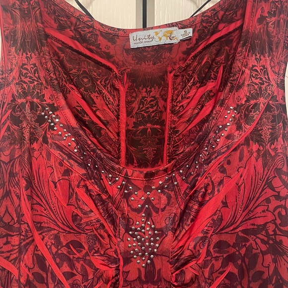 Small Unity red and black stretchy dress - Picture 2 of 8